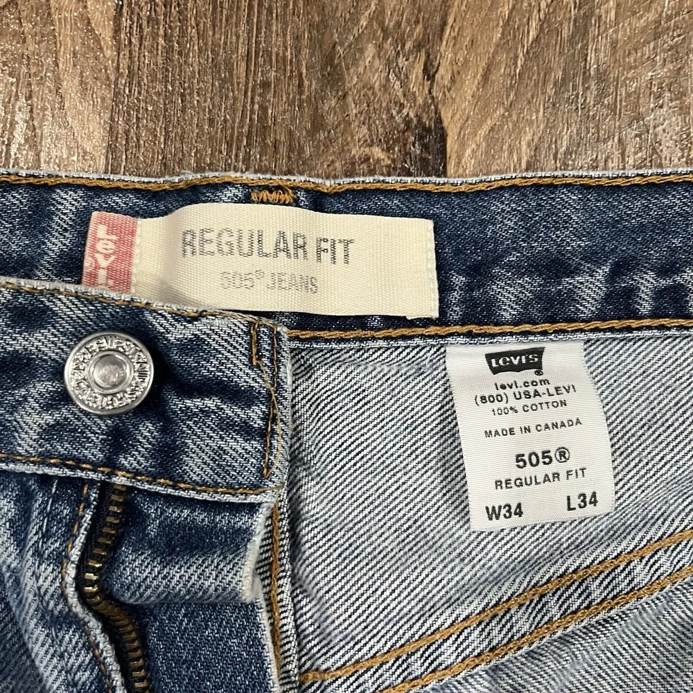 Vintage Levis 505 Cut Off Jean Shorts Distressed 34 10